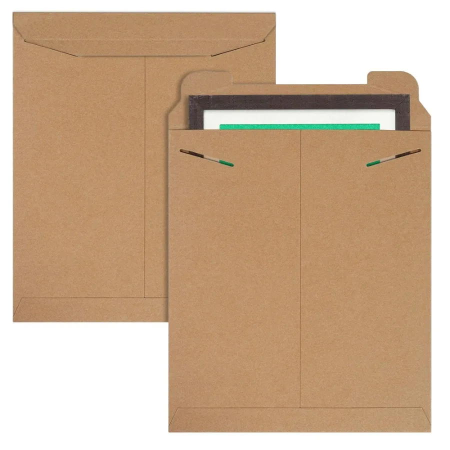 

Tab Lock Mailers 12.75 x 15 Inch. Pack of 10 Brown Cardboard Envelopes. Sturdy Double Wall Rigid Mailers with Locking Tab. Mini