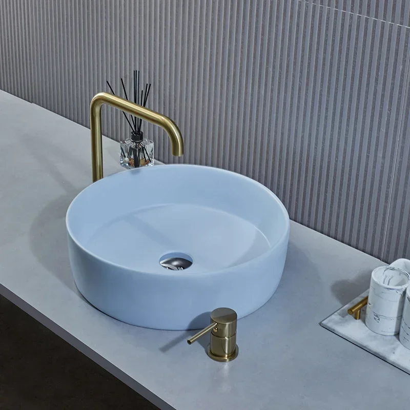 Artificial stone Mediterranean blue tabletop basin Art basin Wash basin Wash basin Toilet circle