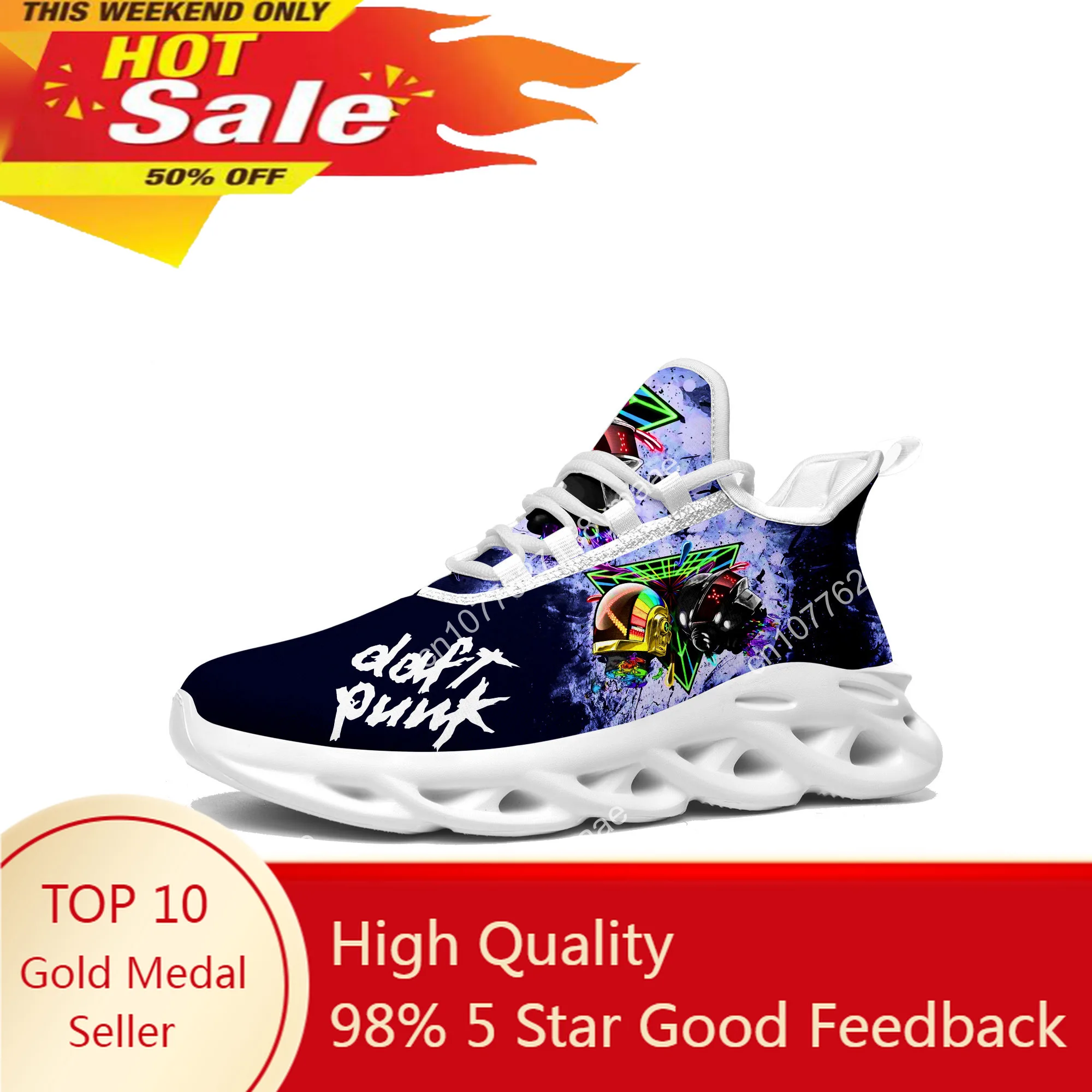 

Daft Punk Rock Flats Sneakers Mens Womens Sports Running Shoes High Quality Sneaker Customization Shoe Lace Up Mesh Footwear