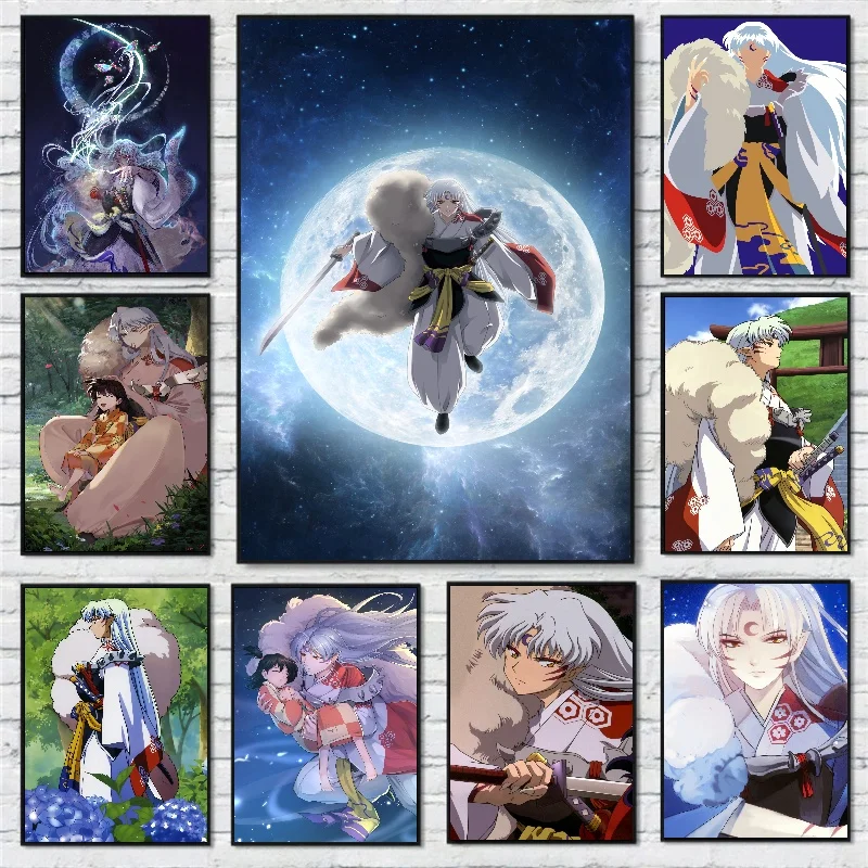 Classic Japanese Anime Inuyasha Sesshomaru Canvas Poster Wall Decoration Painting Child Room Decoration Living Room Home Decor