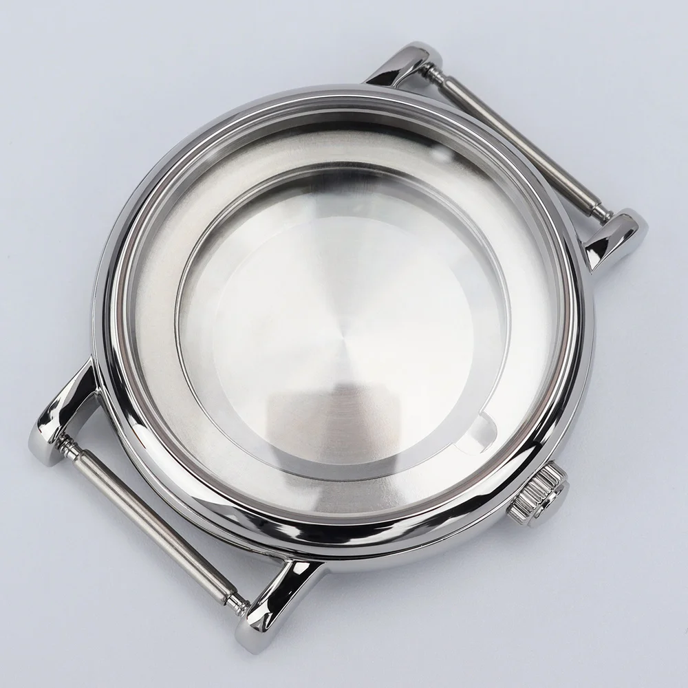 

Silver 40mm Men's Watch Case Metal case Sapphire Glass 50m Waterproof for ETA2824 PT5000 Movement DIY Watch Assemble Accessories