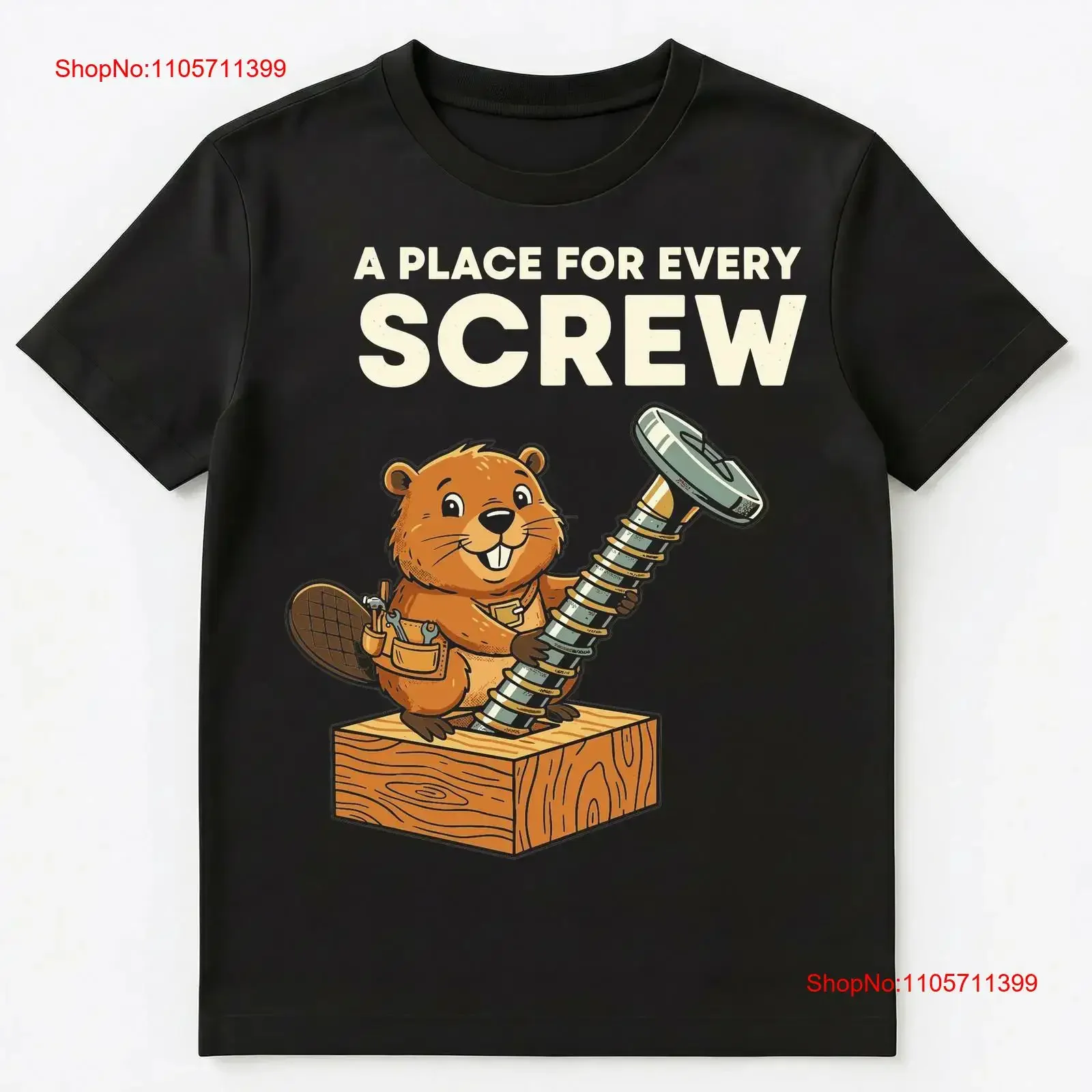 Diy Enthusiast Beaver Screw Woodworking Pun T Shirt long or short sleeves vintage Washed streetwear Soft designer clothes