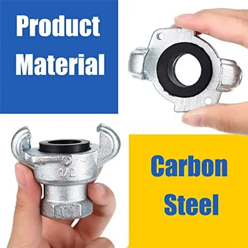 AA81-4 Sets 1/2Inch NPT Iron Air Hose Fitting 2 Lug Universal Coupling Chicago Fitting For Male End