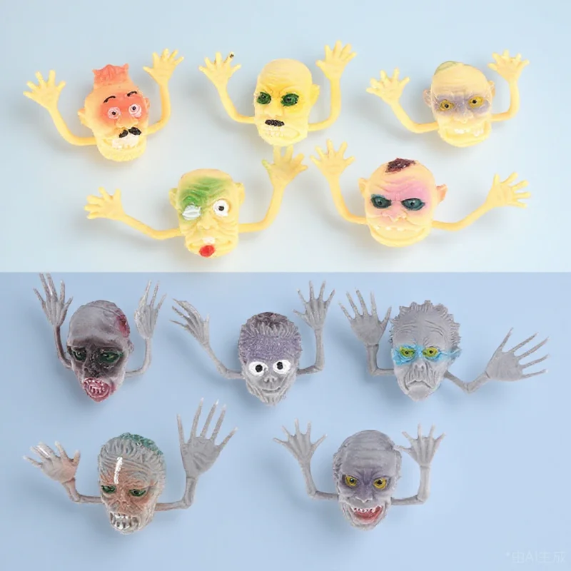 10 個のゴーストヘッド指人形セット ソフトキッズストーリーテリングプレイセット 教育用動物キャラクター 認知発達用