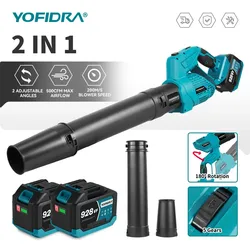 YOFIDRA 3000W Electric Air Blower 2 IN 1 Turbo Blower Fan Leaf  Dust Snow Blowing Clean Tool For Makita 18V Battery Pin