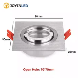 Adjustable Aluminum Square LED Ceiling Spot Light Fixture Ceiling Lamp Downlight Bracket Frame with GU10 Bulbs