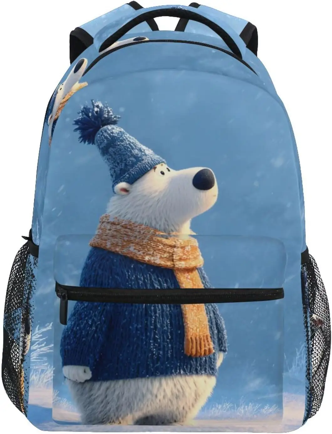 

Kid's School Backpack Polar Beer Winter Print for Girls Boys, Bookbags Hiking Backpacks
