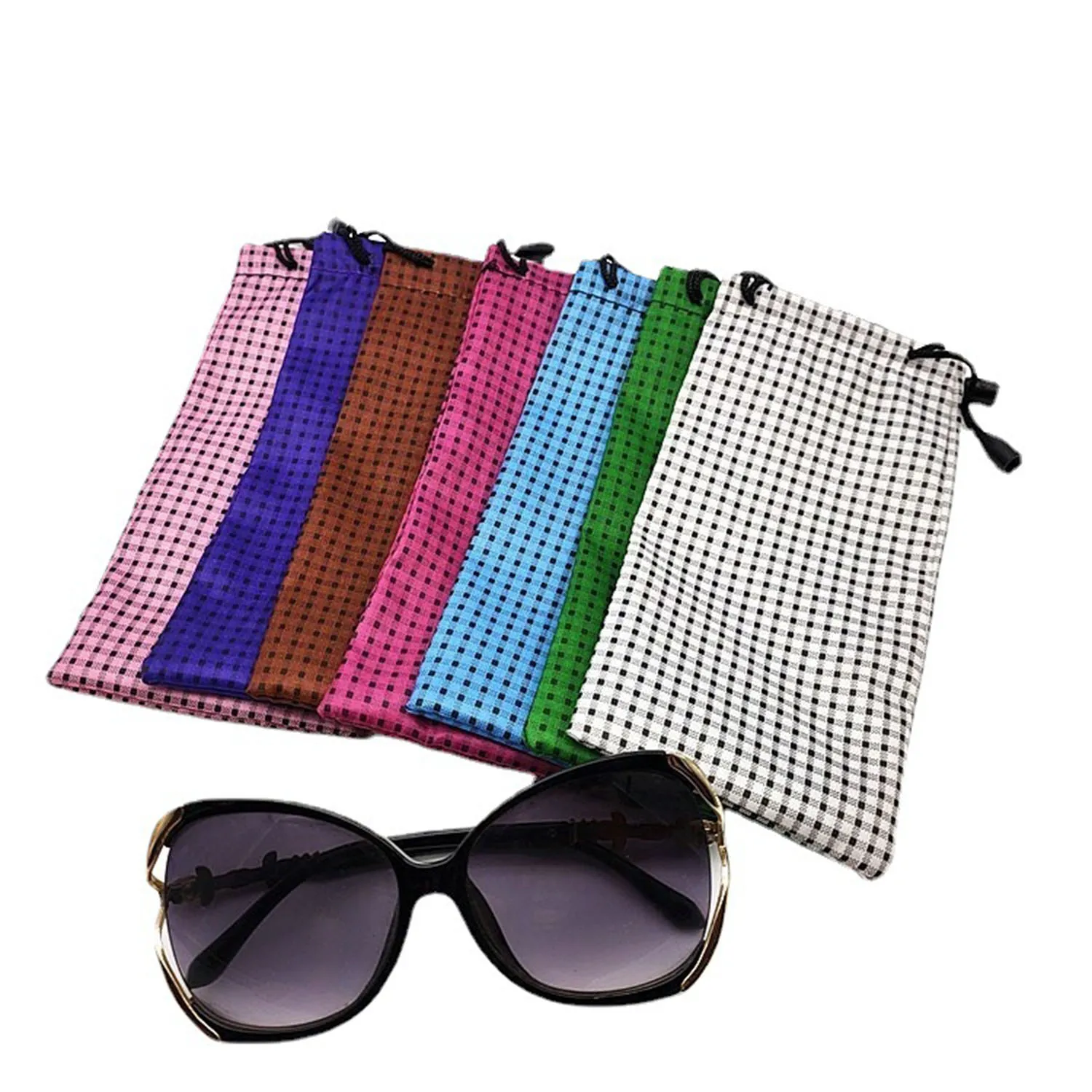 

Drawstring Glasses Case Dustproof Soft Eyewear Eyeglasses Pouch Spectacle Cloth Pouches Sunglasses Bag Glasses Carry Bags