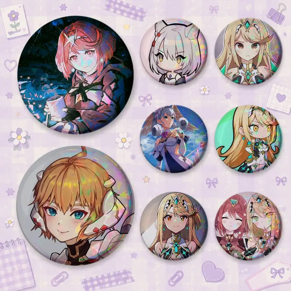 Game Xenoblade Chronicles 2 Brooches Cartoon Badge Pins Backpack Hat Accessories Friend Gift