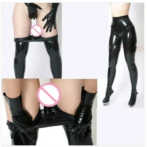 Latex Rubber Gummi Ganzanzug Hose pants Black Overall Catsuit Masquerade ball