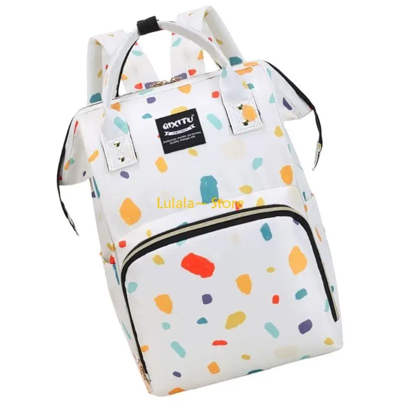 Y4QA Oxford Cloth Mother Backpack with Insulated Pockets for Baby Milk Bottles