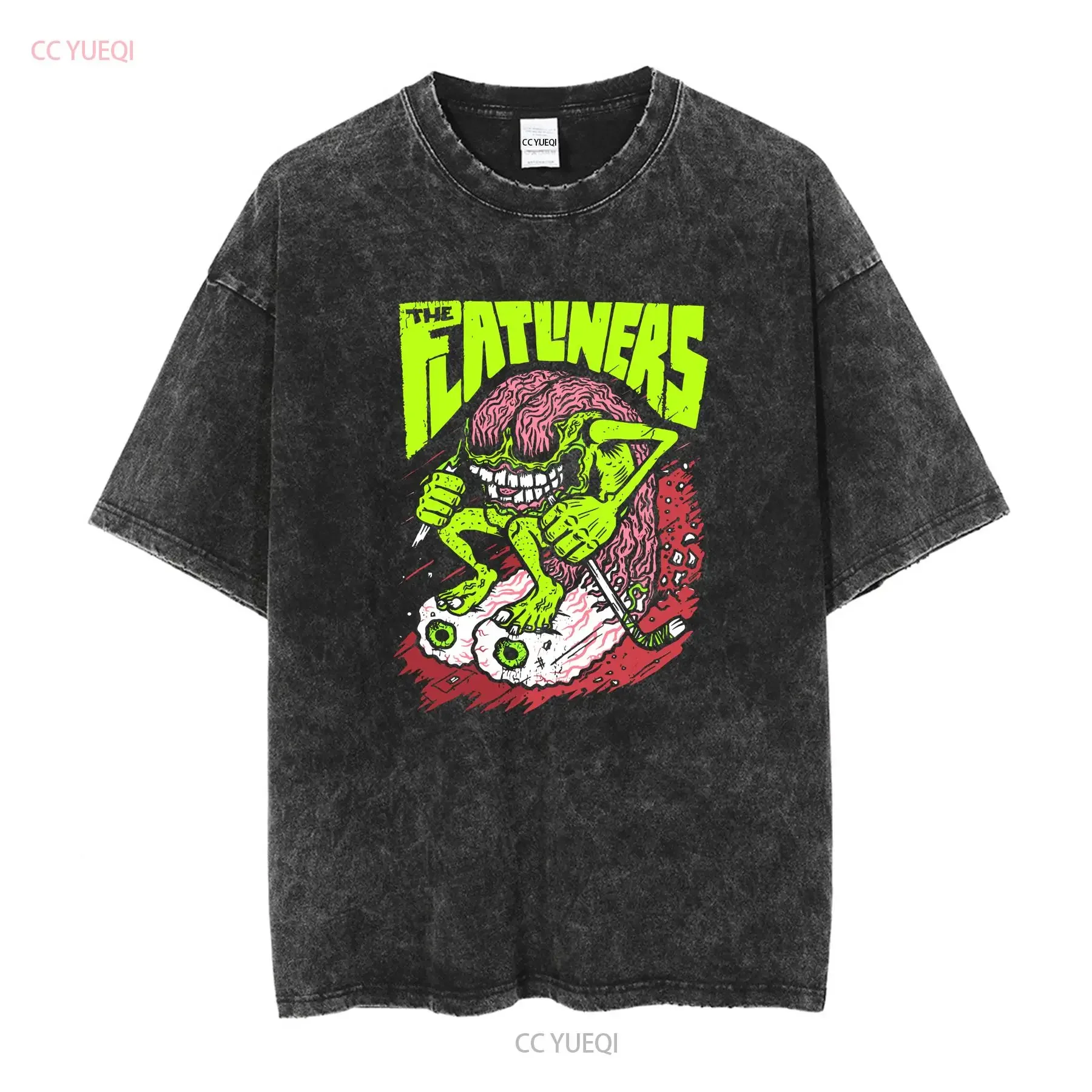 The flatliners T shirt punk rock fat wreck chords medium hockey monster vintage Washed Stylish Comfortable Slightly streetwear