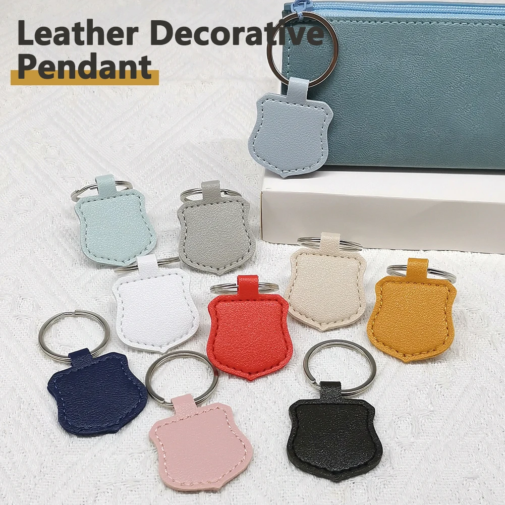 6pcs New Look Blank Keychain,DIY Keychains Available In 10 Colors, PU Leather Keychain Set, Holiday Gift, For Men Keychains Fash