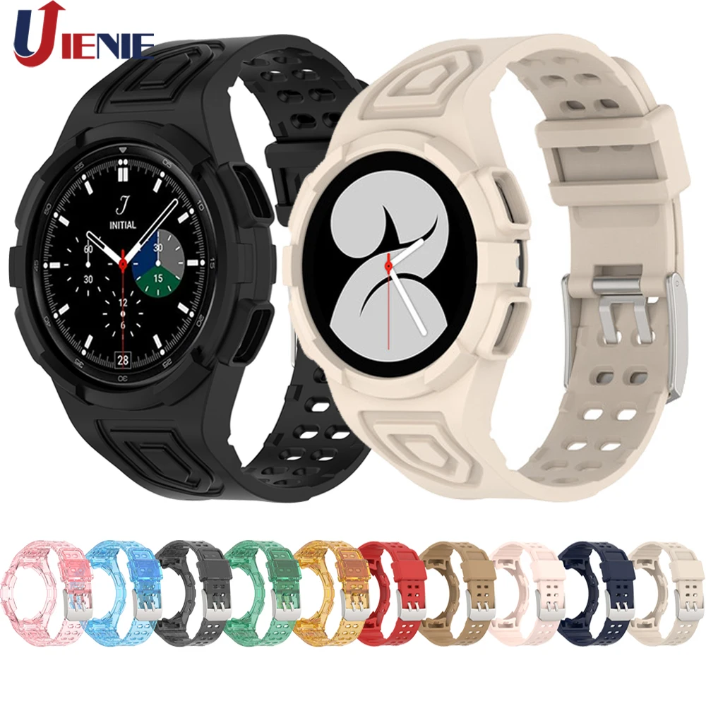 سيليكون حزام (Band) ساعة لسامسونج غالاكسي ساعة 4 44 مللي متر 40 مللي متر الكلاسيكية 46 مللي متر حزام حزام الساعات ل غالاكسي Watch4 سوار معصمه