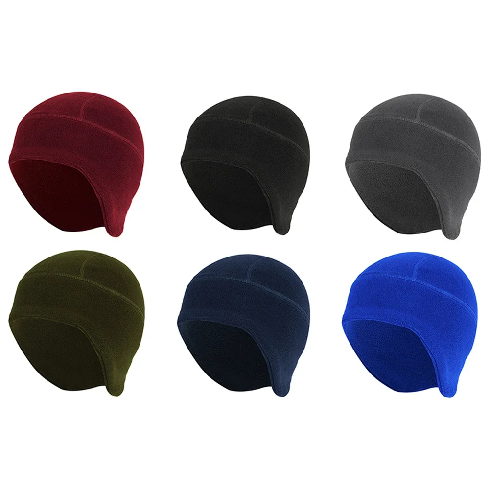 1pc Liner Hat Thermal Fleece Cycling Motorcycle Cap Winter Windproof Warm Ski Liner Hat Beanie Cap Helmet Liner Accessories