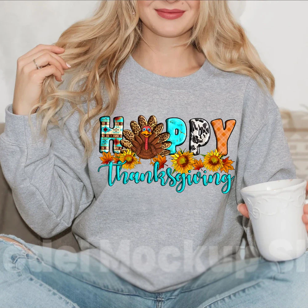 Happy Thanksgiving Womens Clothing Happy Thanksgiving Turkey Sweatshirt Pumpkin Season Women's Clothing Thanksgiving Lady Hoodie