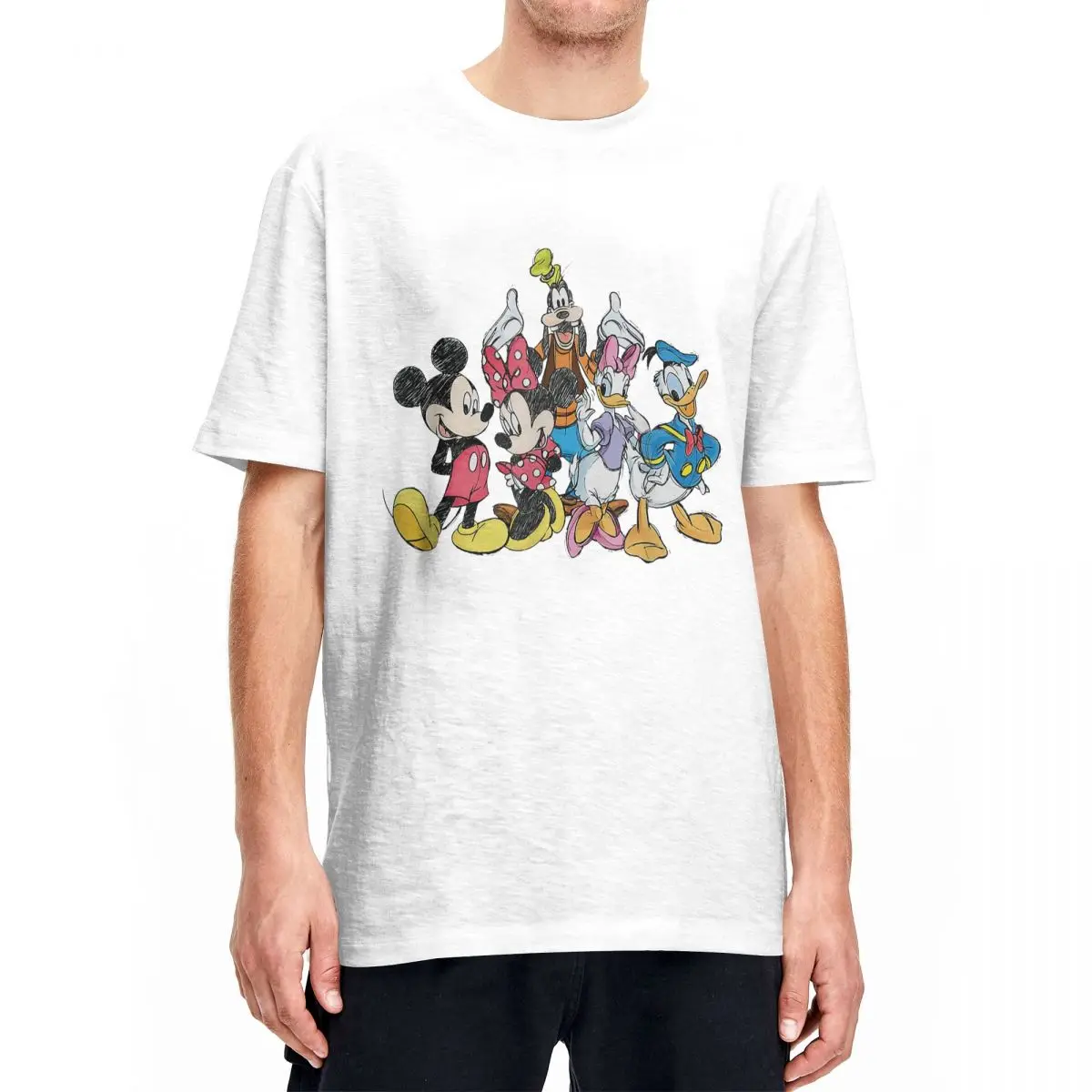 Cartoon T-Shirt for Men Women Cartoon Vintage Pure Cotton Tee Shirt Breathable Versatile Short Sleeve T Shirts Harajuku Clothing image 2