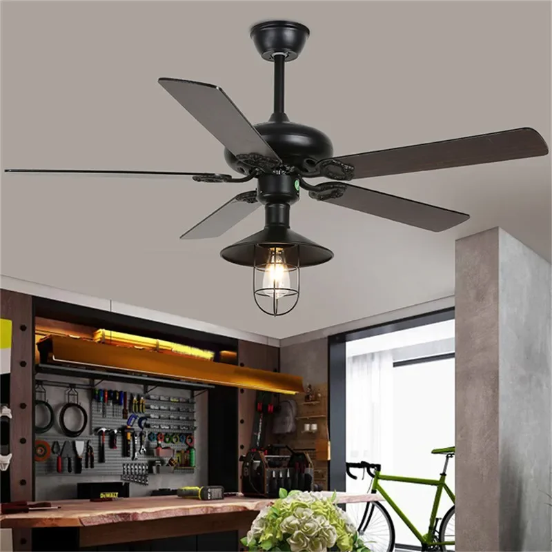 AFRA European Luxury LED Fan Light American Retro  Living Room Restaurant Bedroom Ceiling Fan Light Remote Electric Fan Light