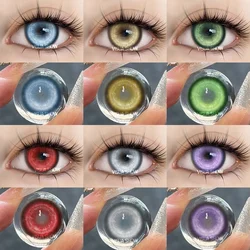 VISUASHOW Prescription Blue Colored Contact Lenses - Myopia Vision Corrective Lens Breathable Soft Lens Fast Delivery In Stock