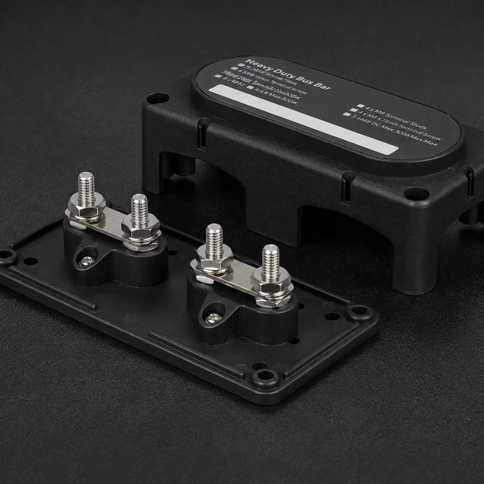 300A Power Distribution Block Heavy Duty Electrical Bus Bar with M8 Terminal Posts for Boat Auto Industrial Use