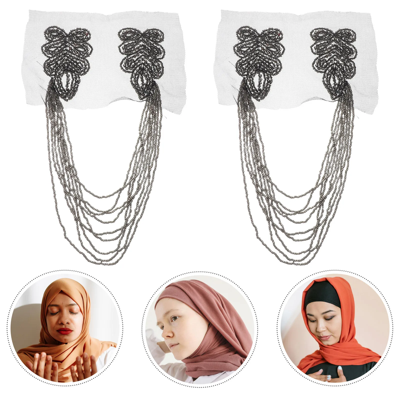 

2Pcs Handcrafted Beaded Tassel Shoulder Epaulet DIY Clothes Rhinestone Badge Brooch Brooch Pins for Men Women Costume