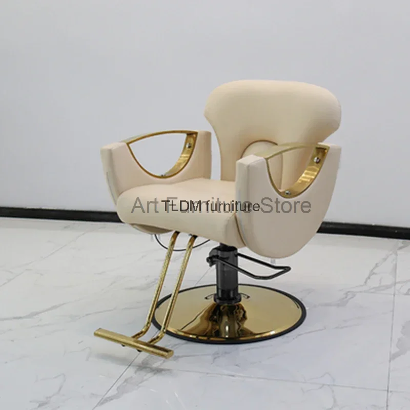 

Comfortable White Barber Chairs Beauty Hairdressing Cosmetic Makeup Barber Chairs Stylist Silla Barberia Luxury Furniture