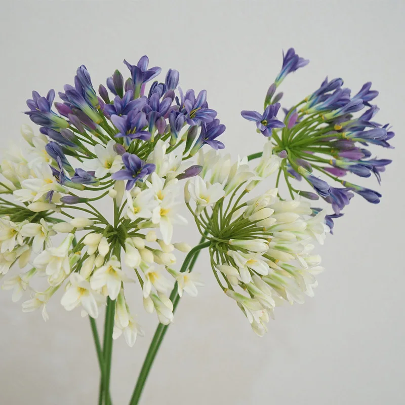 Rama africana de agapanthus de lujo, decoración de mesa para el hogar, flores artificiales de seda, accesorios para fotos, decoración de hotel, flores artificiales