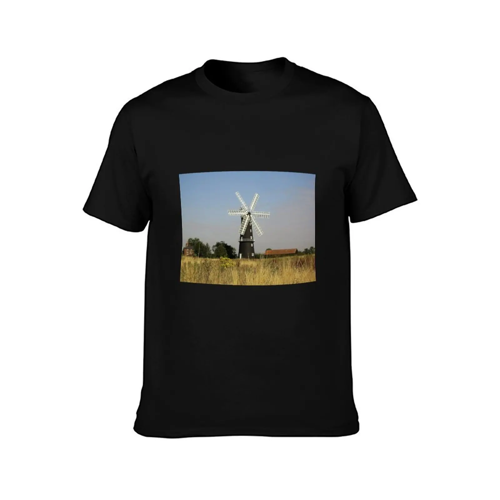 Sibsey Trader Windmill, Lincolnshire T-Shirt, Summer Casual Cotton Tee, Oversized Streetwear Tops, Vintage Graphic Print