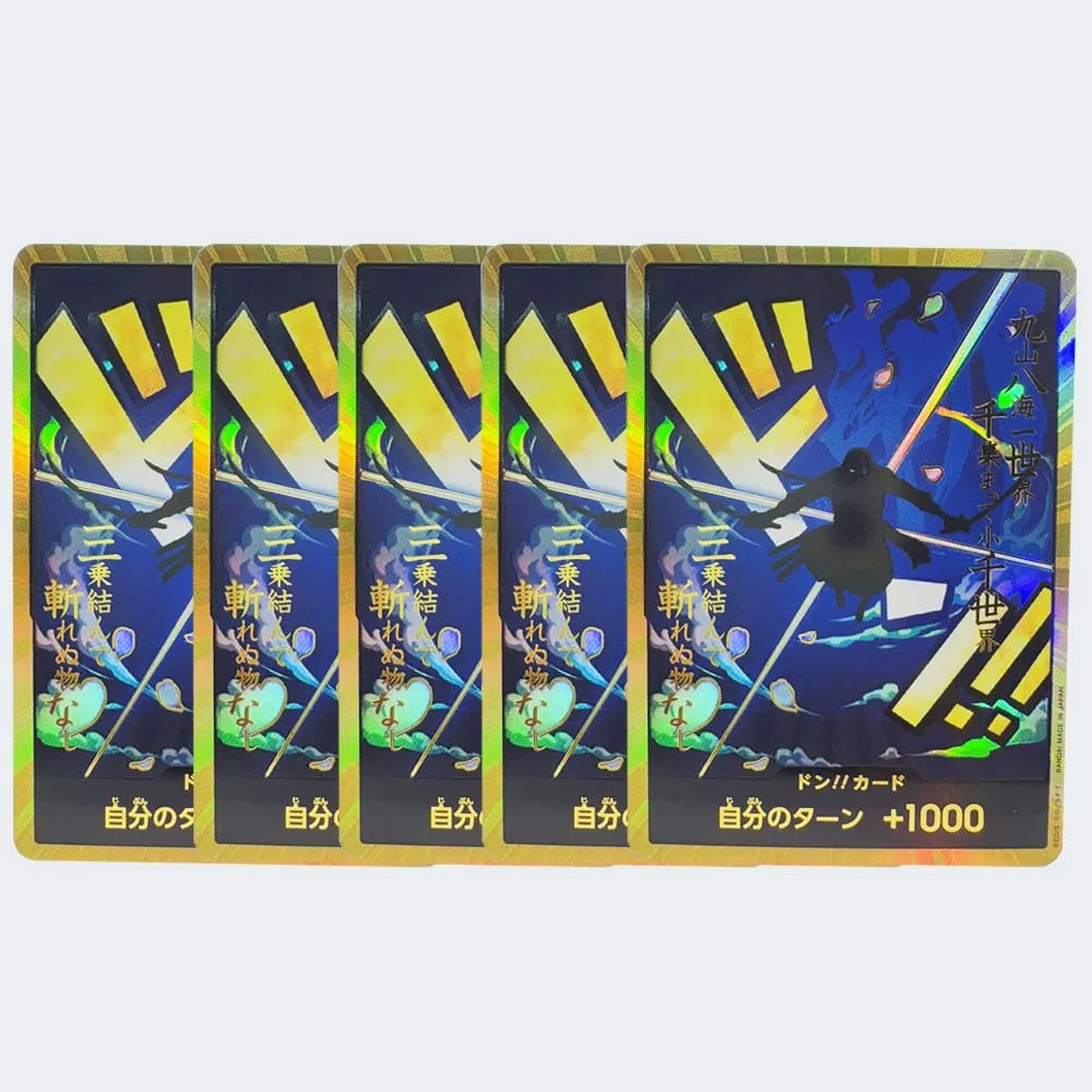 5 pezzi in un unico pezzo versione giapponese in oro DON!!! Carte da collezione The Best PRB-01 Zoro Ace FOIL NM Rifrazione Flash Toy Regali