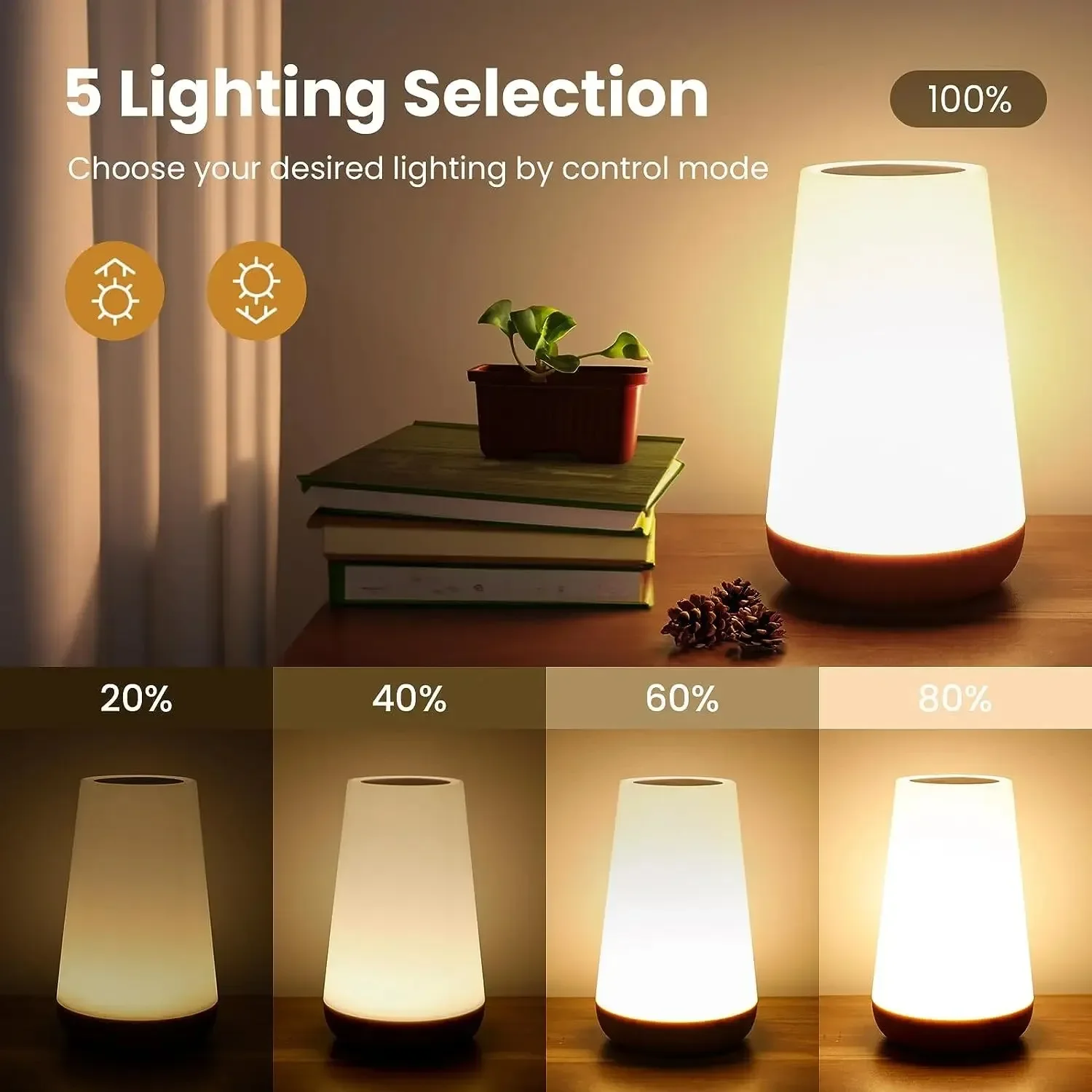 13 Color Changing Night Light RGB Touch Remote Control Dimmable Lamp USB Rechargeable Night Lamp Portable Table Bedside Lamps