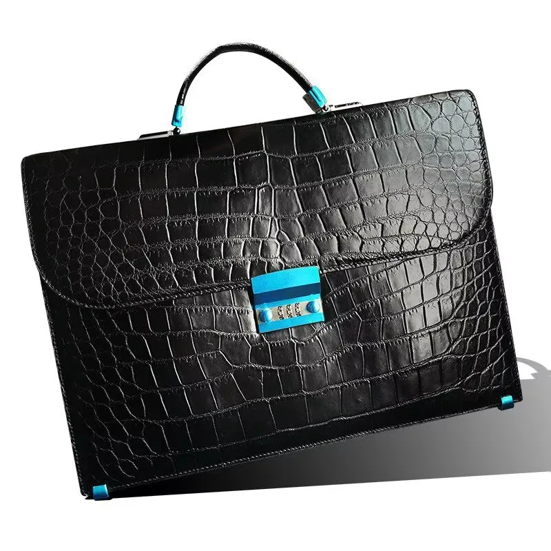 lukani new men handbag male crocodile bag business office bag handbag