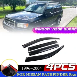 Windows Visor for Nissan Pathfinder R50 Terrano Infiniti QX4 1996~2004 Door Vent Awnings Rain Eyebrow Smoke Deflector Accessorie