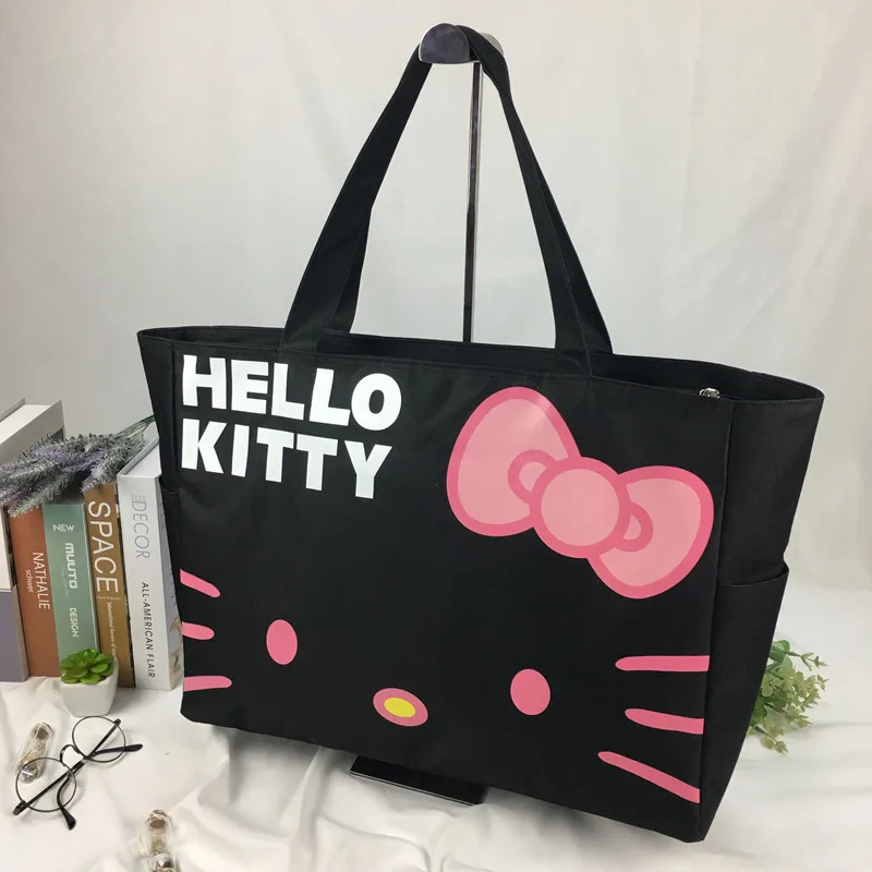 Sanrio Handbag Hello Kitty Anime Cute Student Outdoor Cartoon Large Capacity Kawaii Storage Bag Canvas Bag Toy Girls Gifts