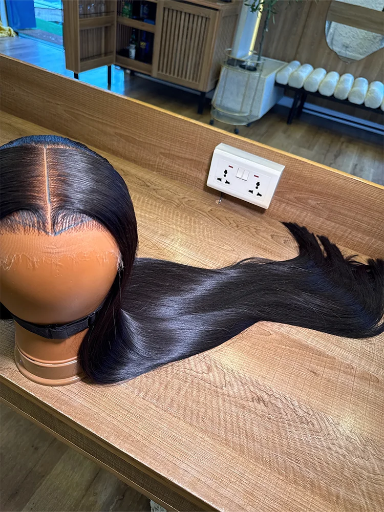 Parrucca con frangia in pizzo HD, capelli lisci, 13x6, lunghezza 32-40 pollici, parrucca in capelli umani con frangia in pizzo, per donne di colore, parrucca vietnamita 13x4, senza colla, capelli