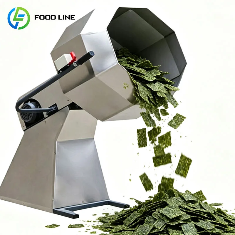 Potato Chips Seasoning Machine Commercial Food Flavoring Tumbler Nuts Popcorn Beans Coating Mixer Customized