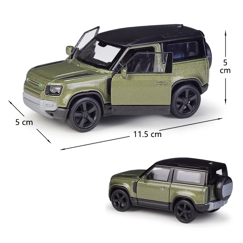 Modèle de voiture Land Rover Defender SUV pour enfants, véhicule de sport l'inventaire, collection arrière côtelée, moulé sous pression ThomZ City, cadeau pour enfant, 1/36