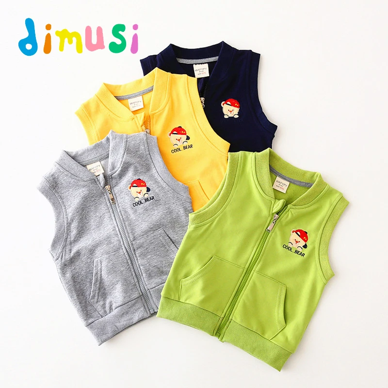 DIMUSi Winter Child Vest Jackets Casual Boy's Outwear Sleeveless Coats Baby Kids Soft Shell Waistcoats Brand Clothing 2~10Y