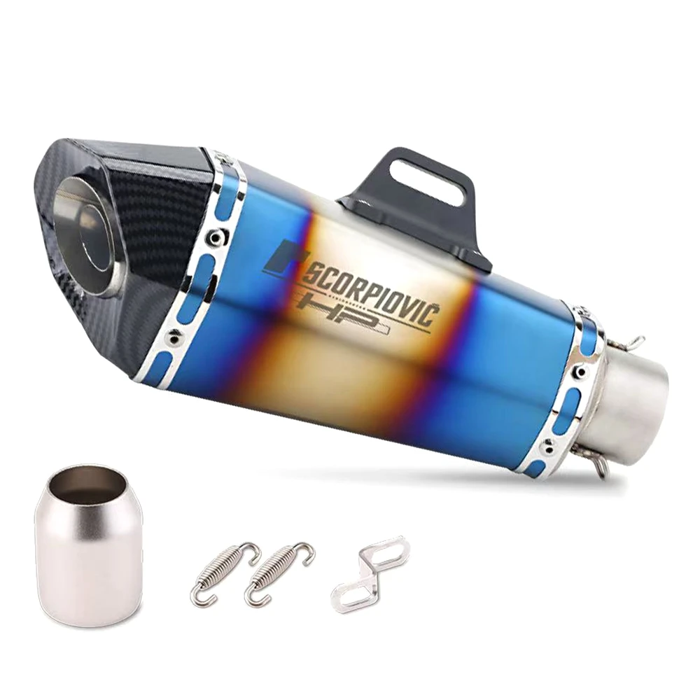 Universele 51mm Motorfiets Uitlaat Met DB Killer Sticker Uitlaat Voor Z900 Z400 Ninja400 300 ZX6R GSX250R R3 R6 R25 MT07 CBR300R