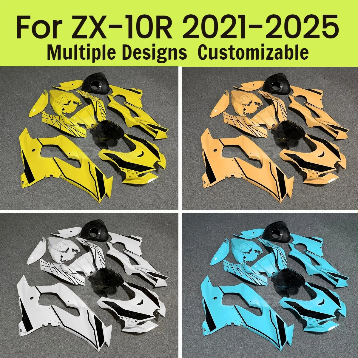 

Комплект обтекателей для мотоцикла Kawasaki ZX 10R 2021-2025, кастомный, премиум-класса, вторичный рынок, литье под давлением, ZX10R 21-25