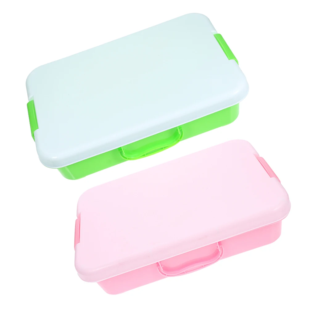 Toddler Sand Boxes with Lid Portable Plastic Tray for Kids Sensory Play Beach Toys Set Craft Storage Organizer