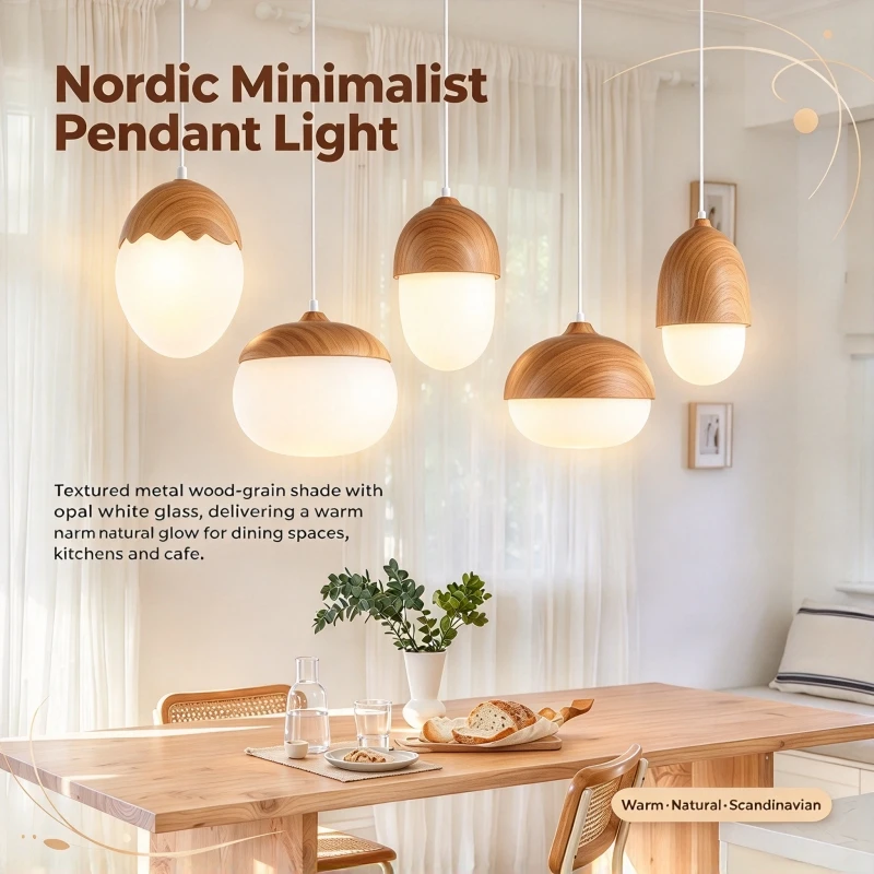 Japanese Creative Nut Pendant Light Retro Minimalist Decor Art Glass Pendant Lamp For Living Room Restaurant Kitchen island