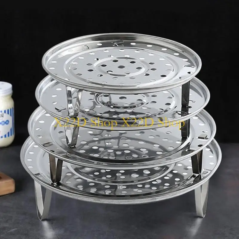 X22D Steamer Rack Stainless Steels Steaming Rack Steam Tray with Removable Legs for Instants Pressure Cooker Steamer Basket