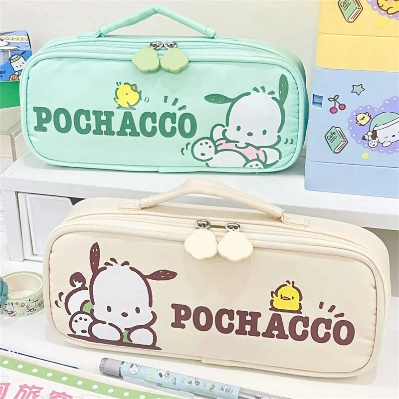 Pochacco Sanrio Anime Kawaii Pen Bag Cute Cartoon Student Pencil Box Portable Stationery Case Cosmetics Storage Bag Gifts