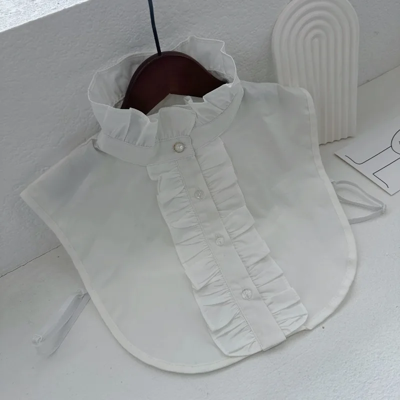 

Женская шерстяная одежда Snow House для осени и зимы с плиссированным воротником-стойкой и декоративным воротником-рубашкой