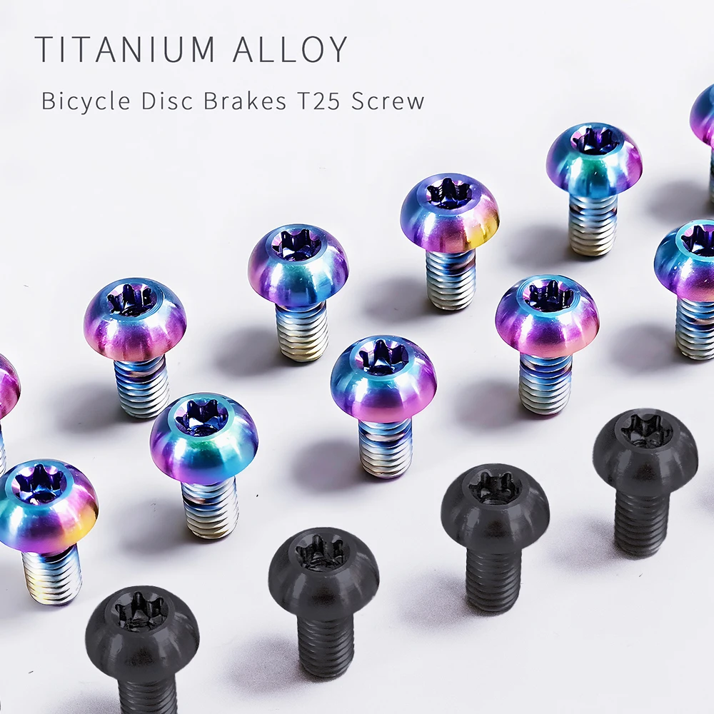 KRSEC12pcs Bicycle Disc Brake Rotor Torx Bolts T25 M5x10mm titanium alloy MTB Road Mountain Bike Fixing Screws Cycling Accessory - view 2