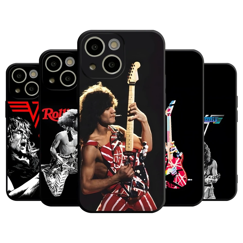 Eddie Van Halen Graphic Guitar Phone Case For 14 Pro Max For Apple Iphone 16 15 Po Max 12 Mini 11 13 Pro Xr X Xs 8 7 Plus Cover