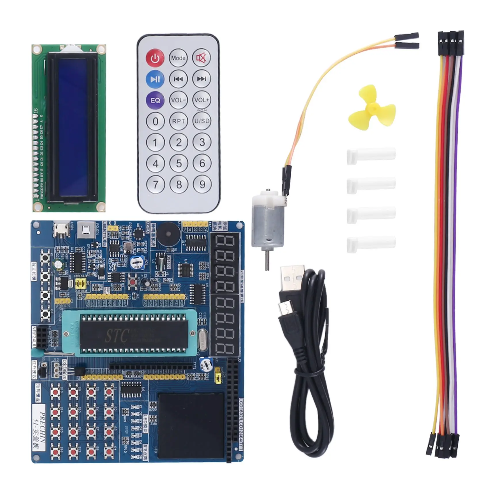 51 Single-Chip Microcomputer Development Board STC89C52 Kit with Dot Screen Programming Learning Board