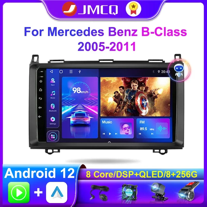 

JMCQ Carplay 4G Android 12 Car Radio For Mercedes Benz B-Class B Class Viano Vito W245 B200 2005-2012 Multimedia Video Player