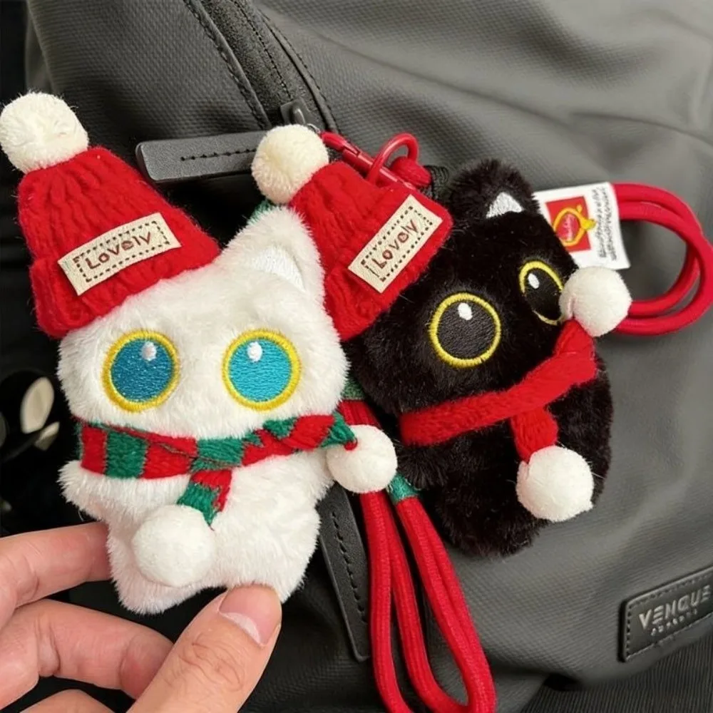 New Black Cat Design Black Cat Adorable Soft Car Keyring Accessories Bag Pendant Couples Gift