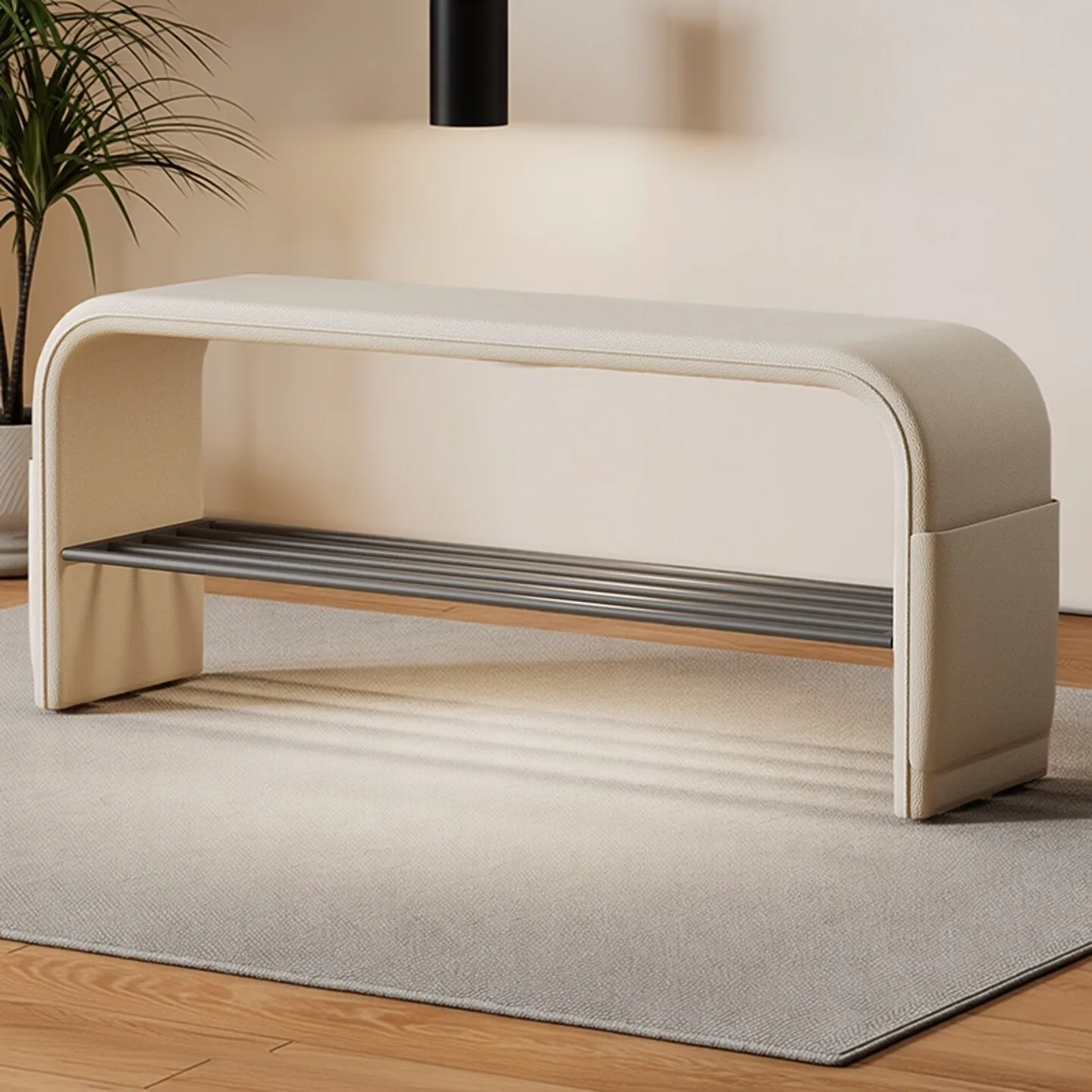 shoe bench for Ultra-narrow the entrance, integrated with a shoe rack, allowing you to sit and put on shoes right at the door. A